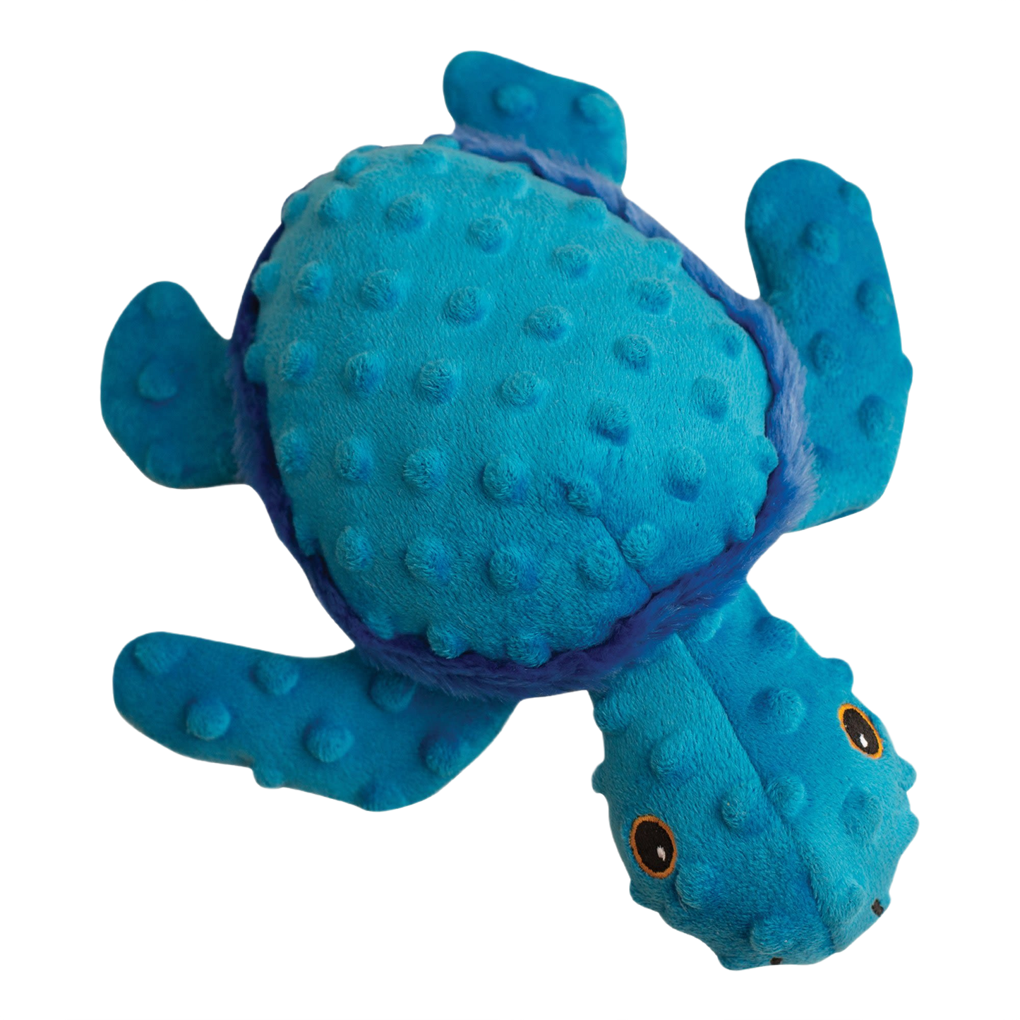Blue textured plush turtle dog toy with squeakers and crinkle for pets in Dog Food, Toys & Supplies collection