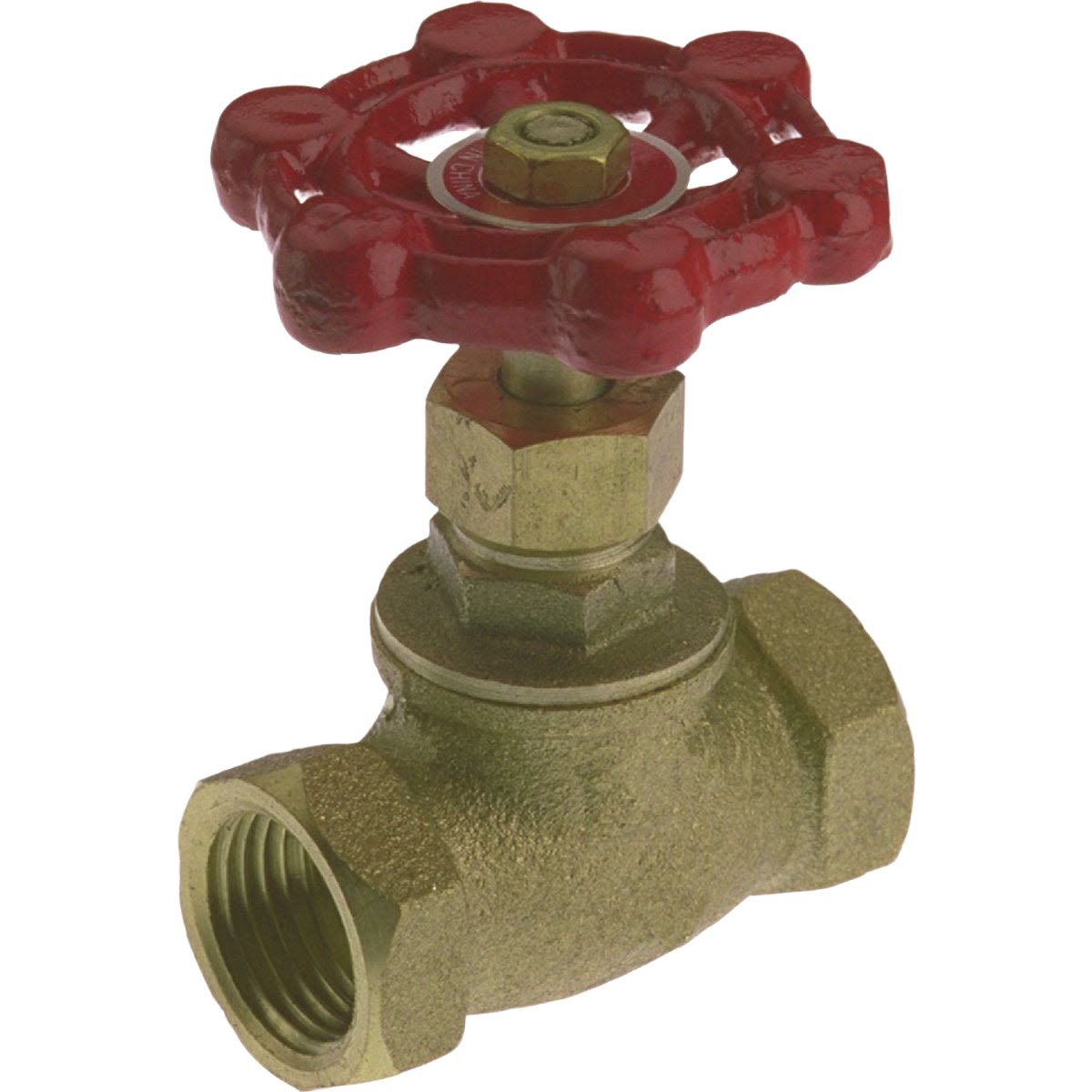 Low lead cast-brass stop valve with red handle for plumbing and home improvement projects under $50