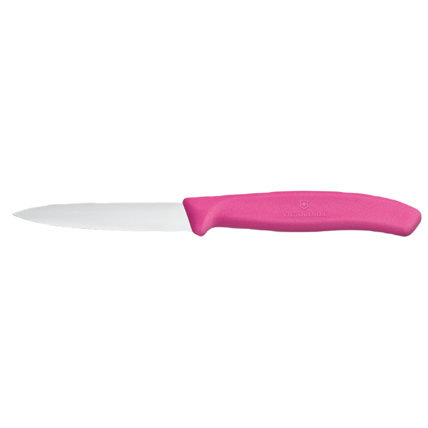 Sharp kitchen paring knife with 3-inch stainless steel blade and pink ergonomic handle in cooking utensils collection