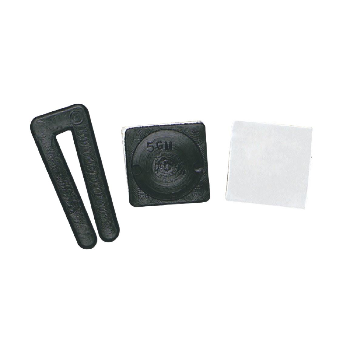 Blade balancing clip, square plastic weight, and adhesive pad for ceiling fan blade adjustment and home improvement tasks