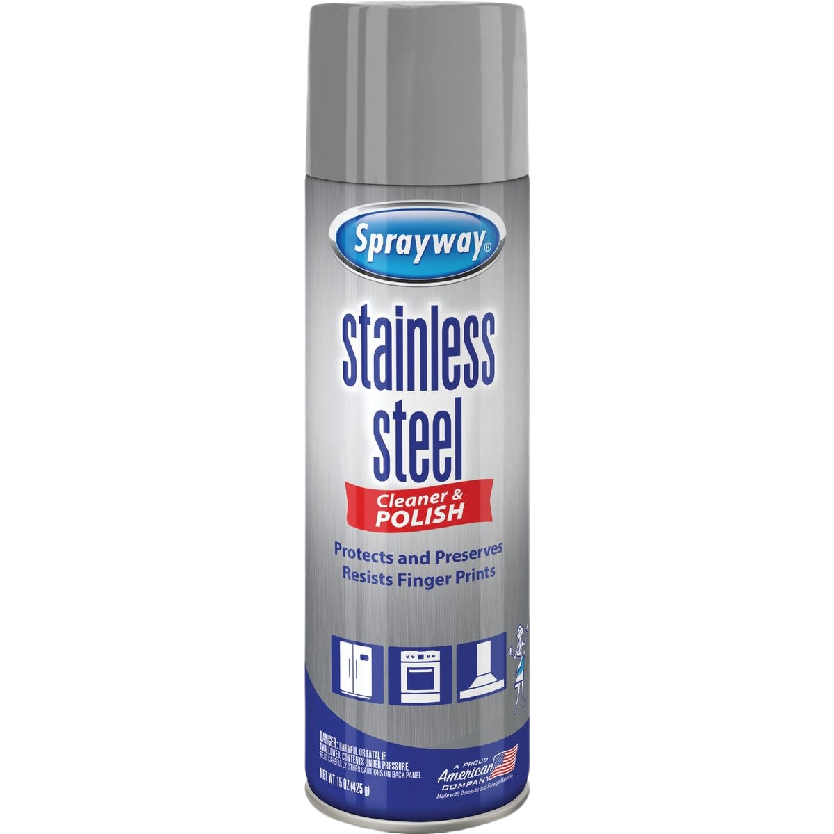 Sprayway silicone formula stainless steel polish spray for cleaning and protecting appliances and surfaces