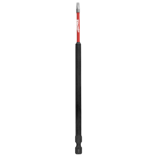6-inch red and black square drill bit with impact duty design for durable tool accessory use in home improvement tasks