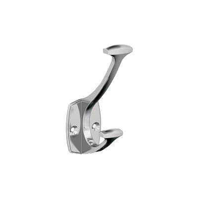 Polished chrome double prong wall hook ideal for bathroom and storage organization under $50 and home improvement collections