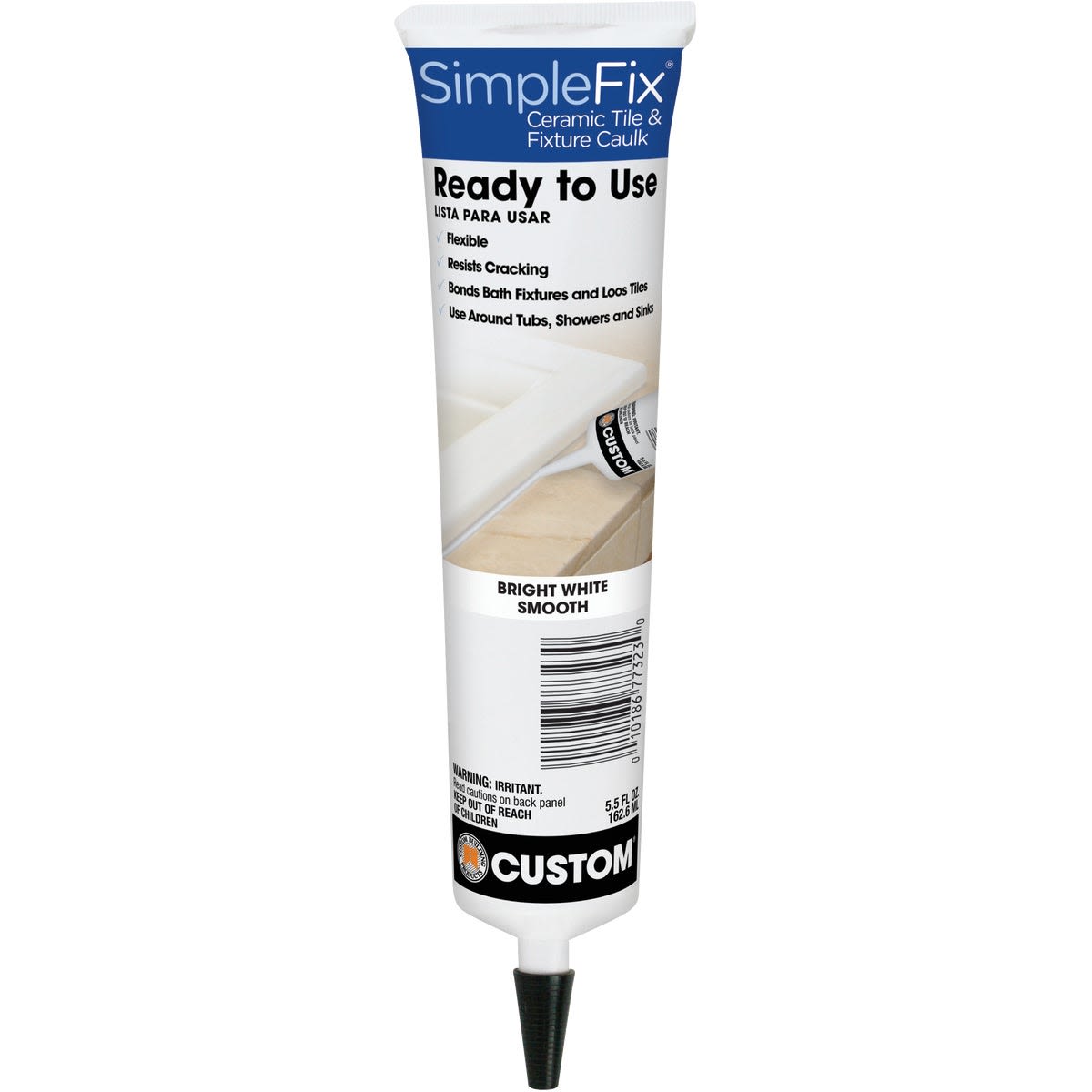 White flexible caulk tube for ceramic tile and fixtures, suitable for flooring tools and home improvement projects under $50 collection