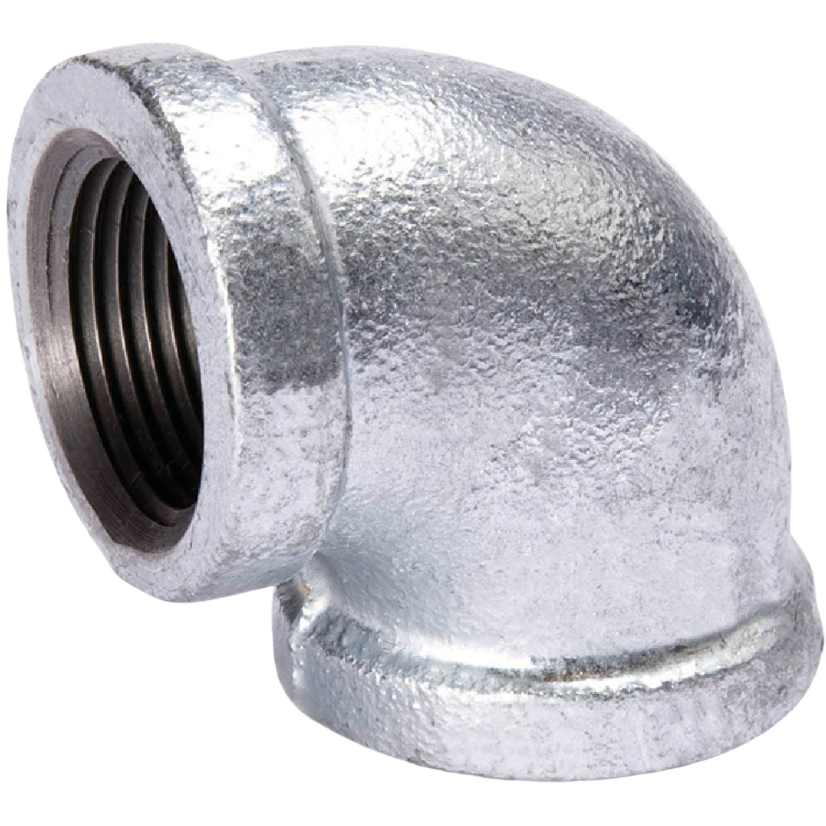 Galvanized malleable iron 3/8 inch 90-degree elbow fitting for plumbing and irrigation systems