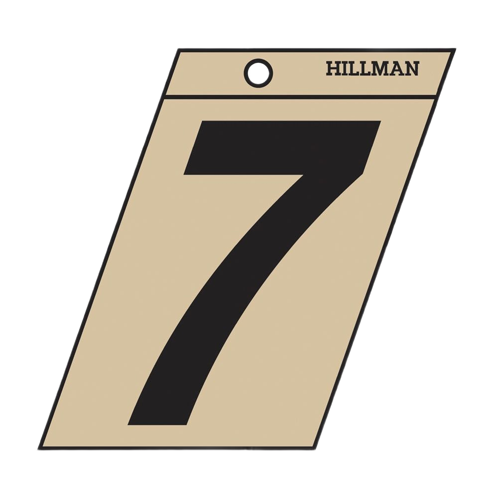 Black number 7 decal on gold backing with adhesive for easy application in home improvement projects