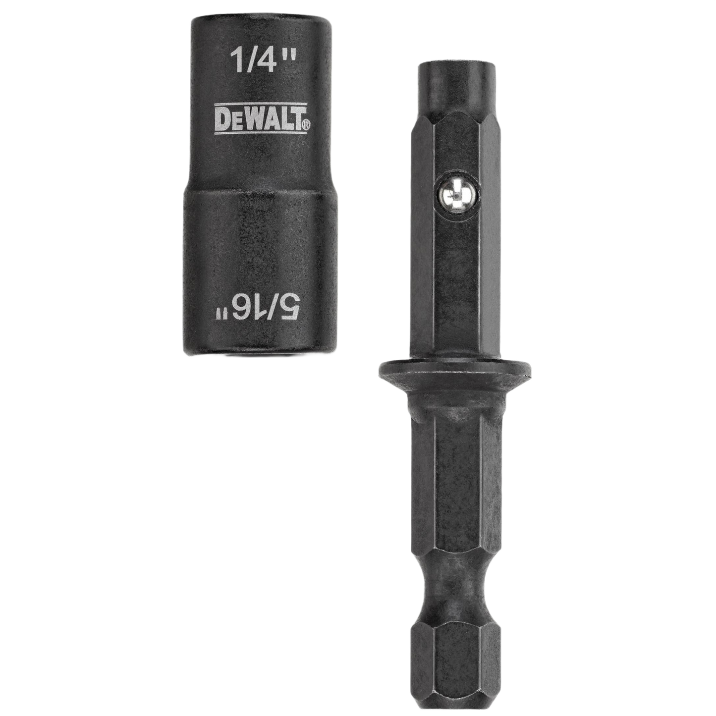 Black double ended detachable nut driver with 1/4 and 5/16 inch sizes for tools and home improvement use
