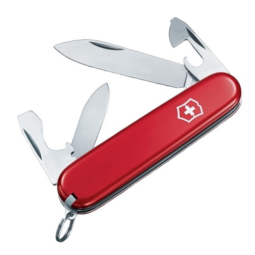 Red multi-tool pocket knife with blades, bottle opener, and screwdriver in cutting and hand tools collections under $50
