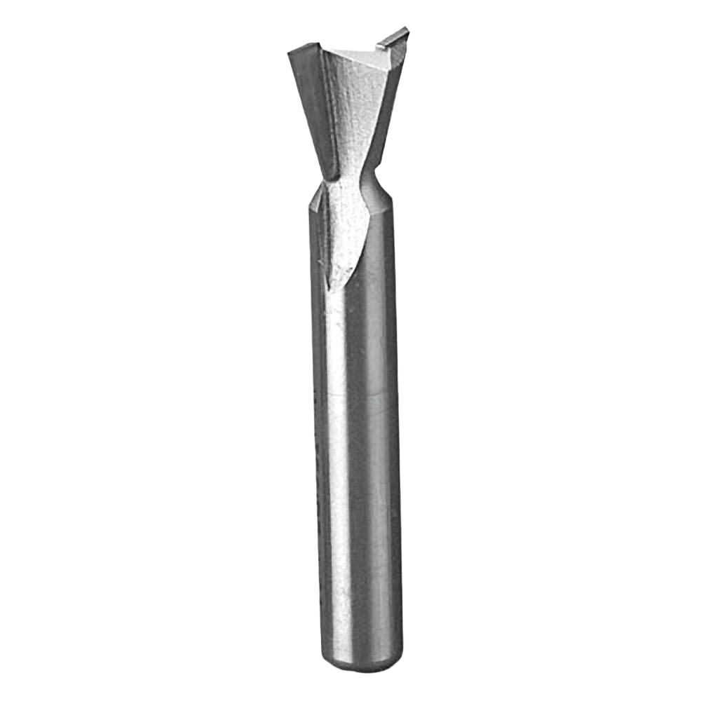 Carbide-tipped dovetail router bit with 8mm shank for precision woodworking in tool and power tool accessories collections