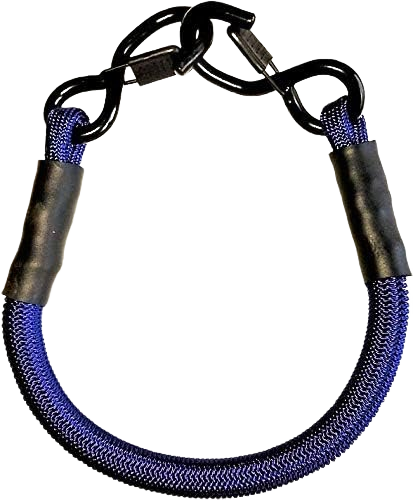 Blue pro-grade flexible bungee cord with black hooks for cargo, tie downs, and automotive accessory use