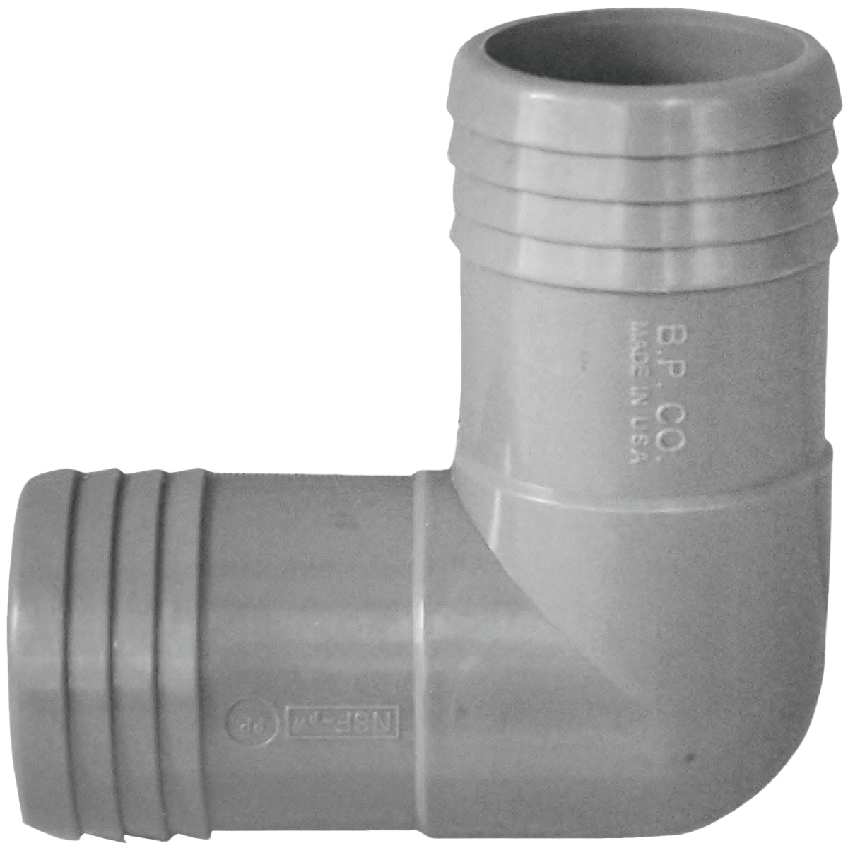 Gray polypropylene 90-degree insert elbow fitting for polyethylene pipes in Pipes & Fittings and Plumbing collections