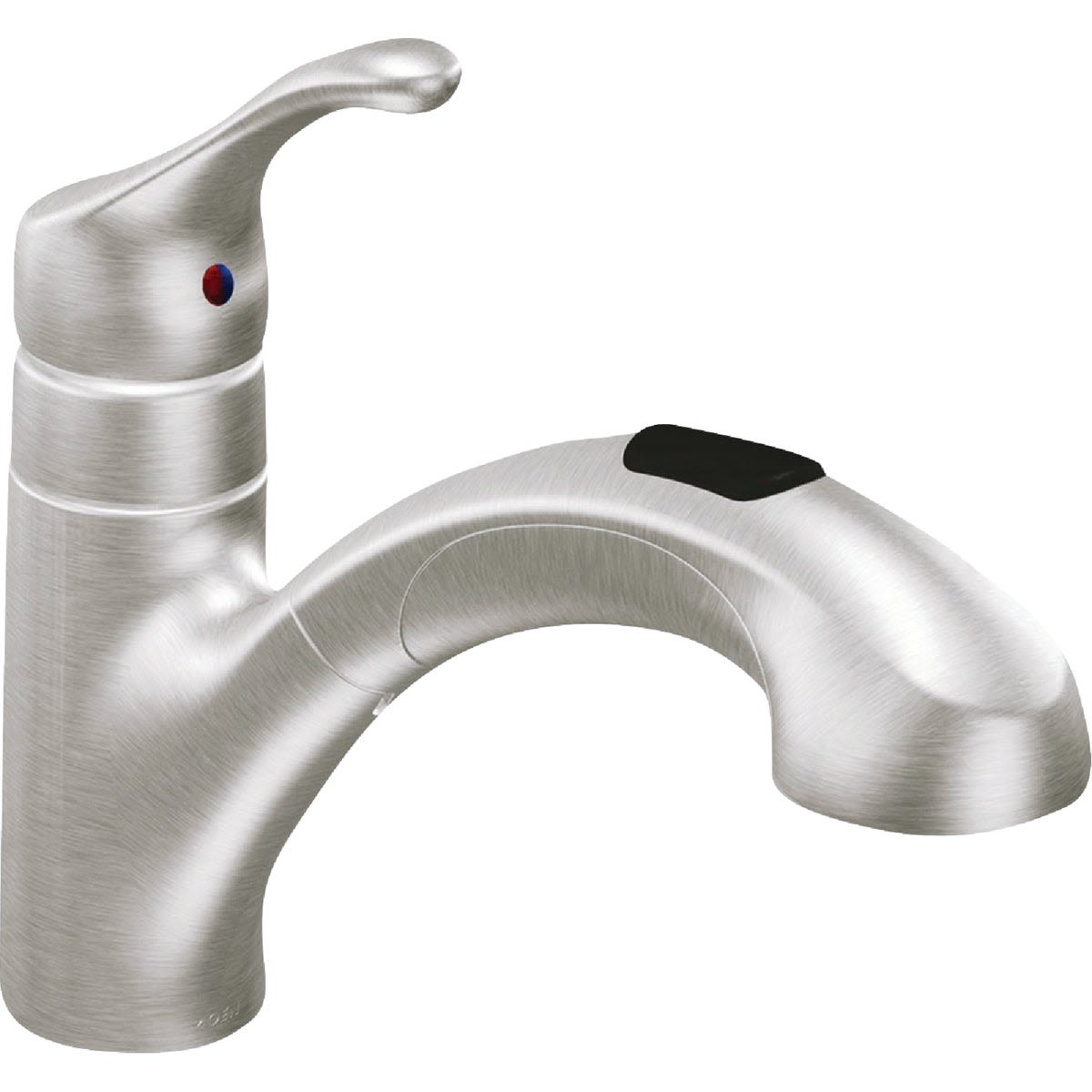 Stainless steel single-handle kitchen faucet with pull-out spray for modern faucets and kitchenware collections
