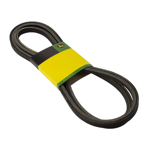 Primary mower deck drive V-belt with reinforced edges in black for tools and home improvement use
