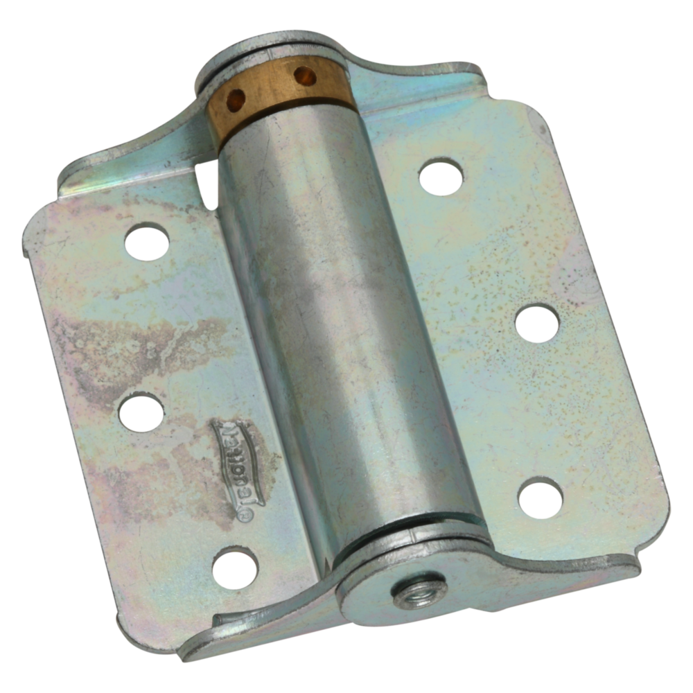 3-inch zinc plated full-surface spring door hinge with solid brass collar for door and gate hardware projects