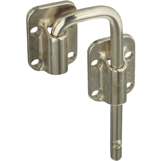 Nickel finish slide bolt latch for wood and metal doors in door accessories and hardware collections under $50