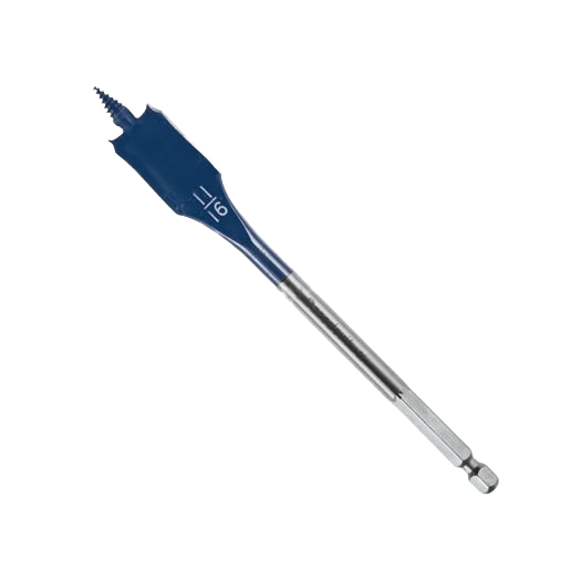 Bosch blue and silver spade bit with threaded tip for woodworking in tool accessories and drill bits under $50