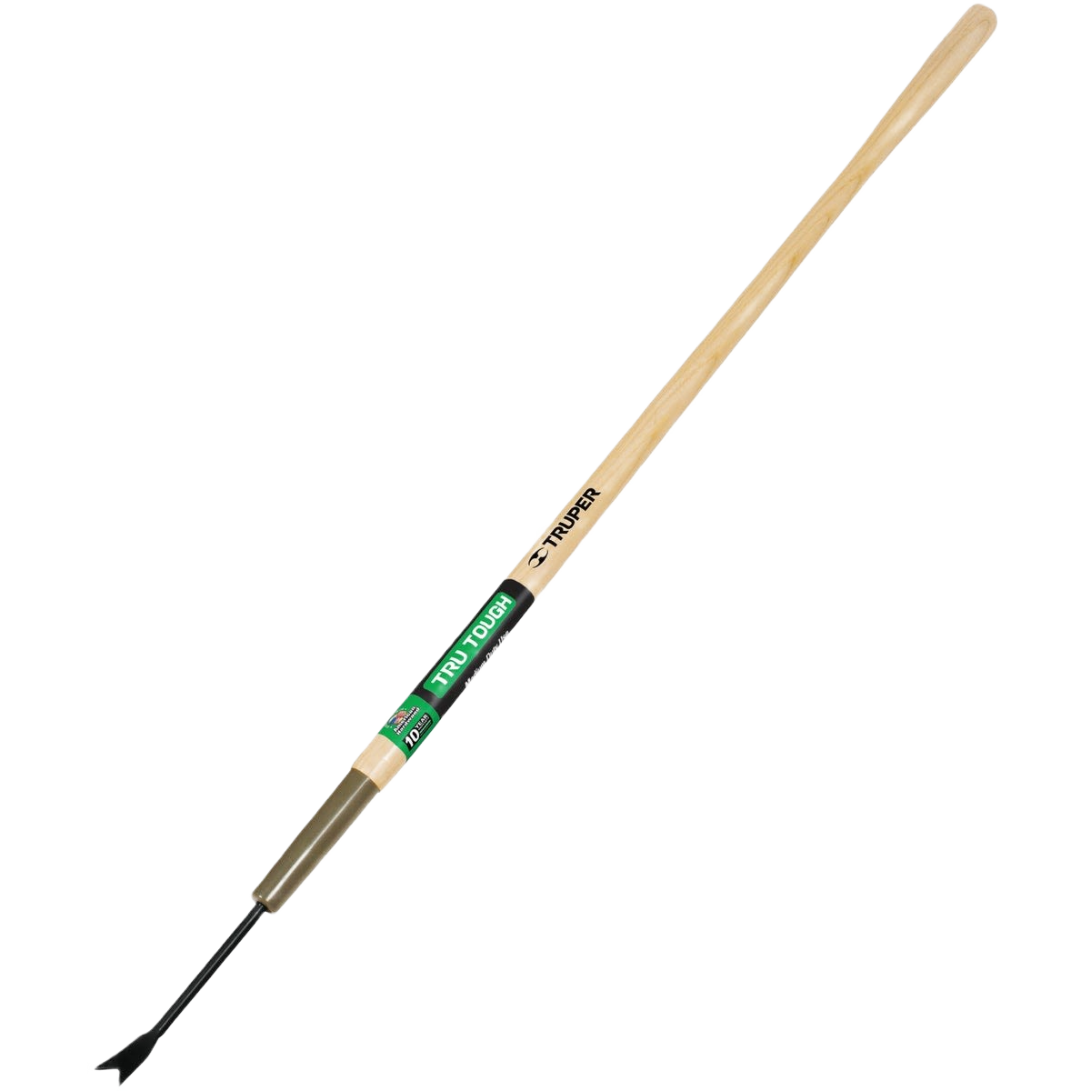 Long wood handle weeder with v-notched metal blade for precise weed removal in gardening and outdoor hand tools collections under $50
