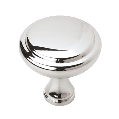 Polished chrome cabinet knob with 1-1/4 inch diameter, part of Amerock hardware for home improvement projects under $50
