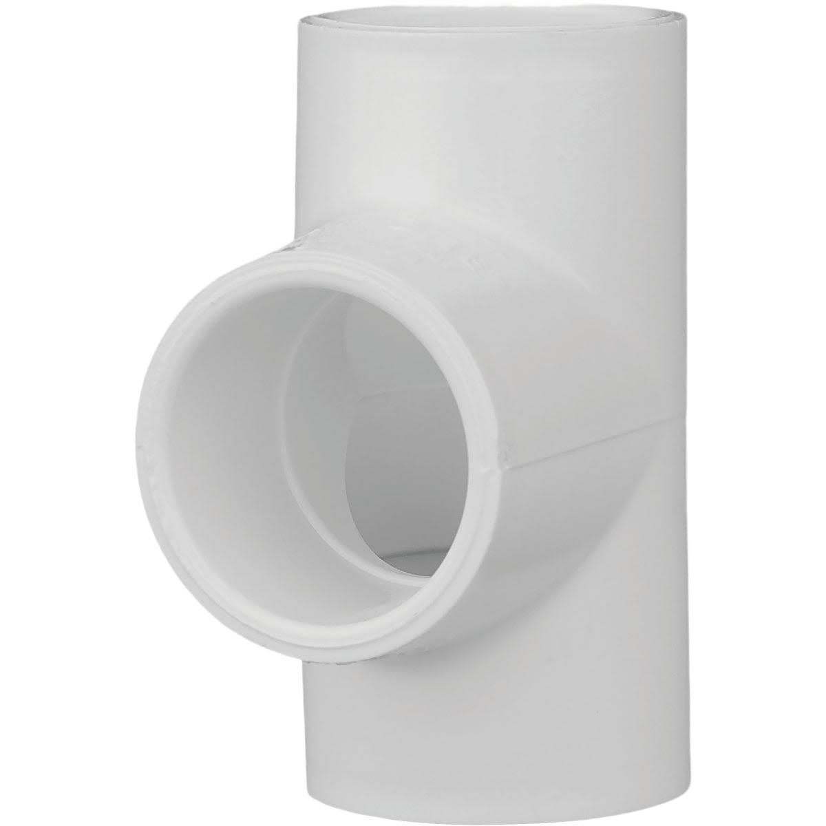 White PVC tee fitting for cold water pipe connections in Pipes & Fittings and Plumbing under $50 collections