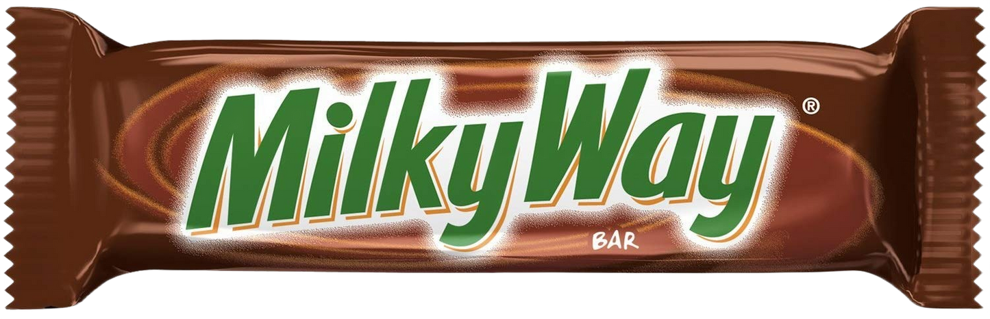 Milky Way candy bar wrapped in brown packaging, part of Chocolates & Candies and Food & Beverage collections