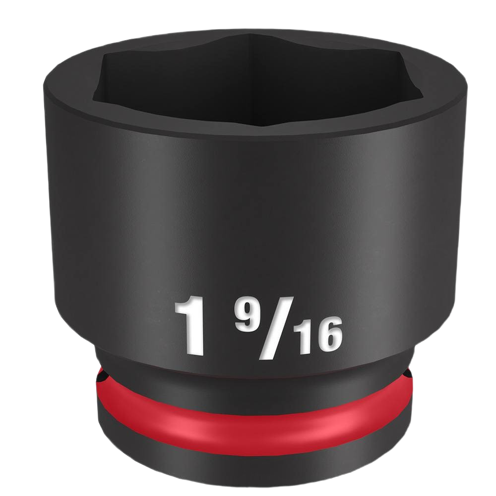 Milwaukee impact socket with 1/2" drive and durable forged steel, designed for high torque applications in woodworking tools.