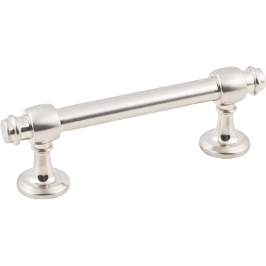 Satin nickel cabinet bar pull with classic round bases for furniture hardware and home improvement projects under $100