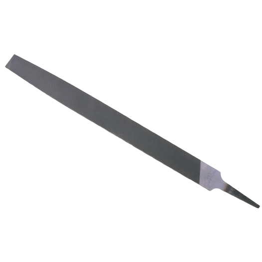 Tapered metal mill bastard file with narrow tang, ideal for shaping and smoothing in home improvement tasks