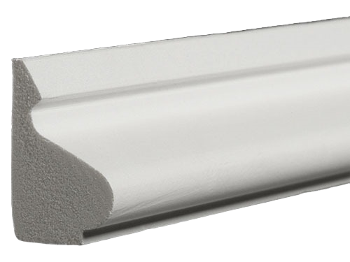 White base cap moulding with smooth contour profile for deck boards and home improvement projects under $50 collections