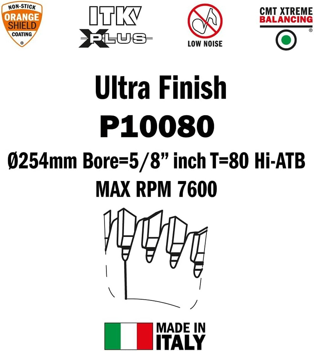 CMT Orange Tools 10" 80T Itk-Xplus® Ultra Finish Saw Blade