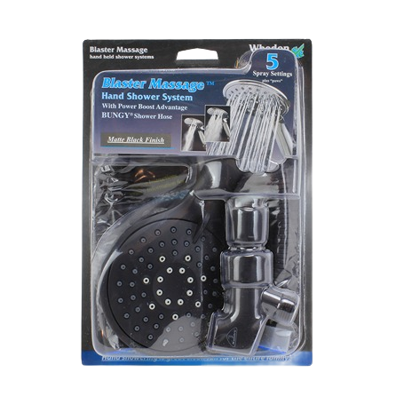 Matte black hand shower system with five spray settings in plumbing and shower repair parts under $100 collections