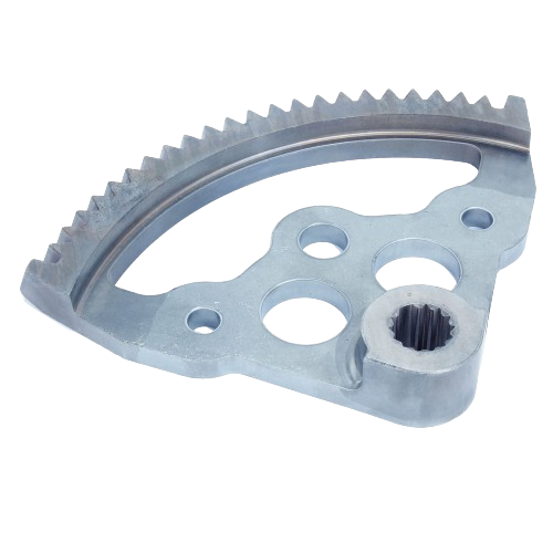 Metal steering sector gear with toothed arc and splined hub for John Deere parts and home improvement tools collections