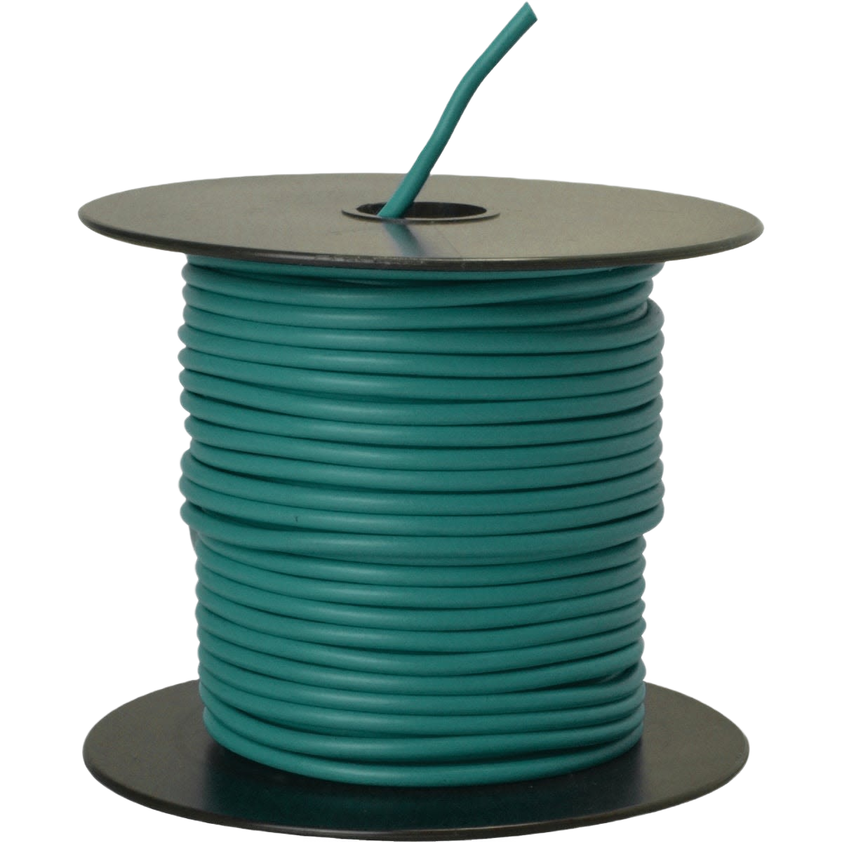 Spool of green 14-gauge PVC-coated primary wire for electrical and home improvement applications