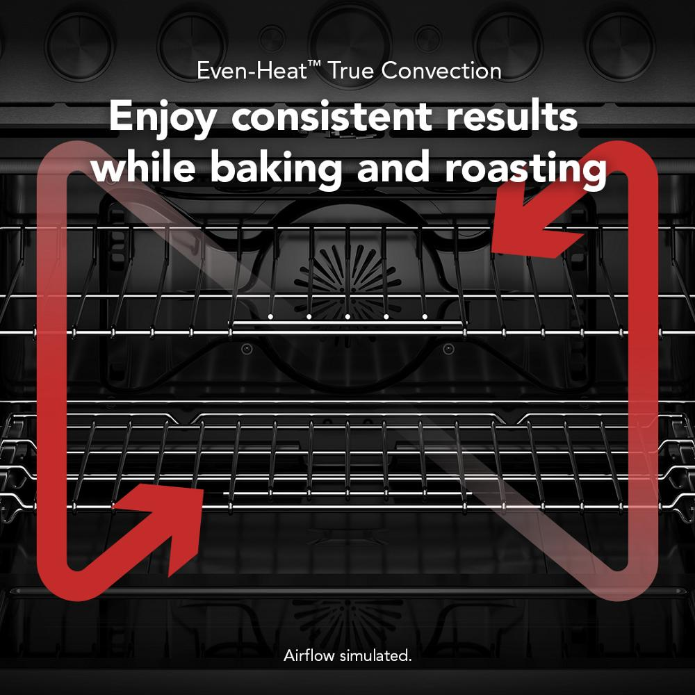 36-Inch 6 Burner Commercial-Style Dual Fuel Range with No Preheat Air Fry Mode