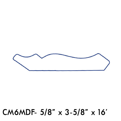 Profile silhouette of MDF crown molding used for home improvement and trim installation projects