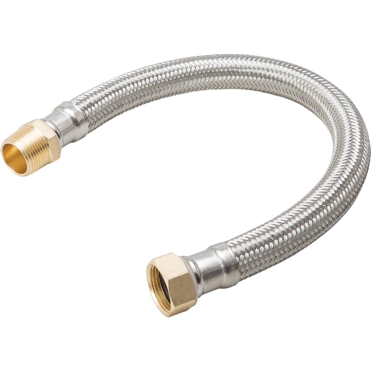 Stainless steel water heater connector hose with brass fittings for plumbing repair and faucet parts under $50 collections