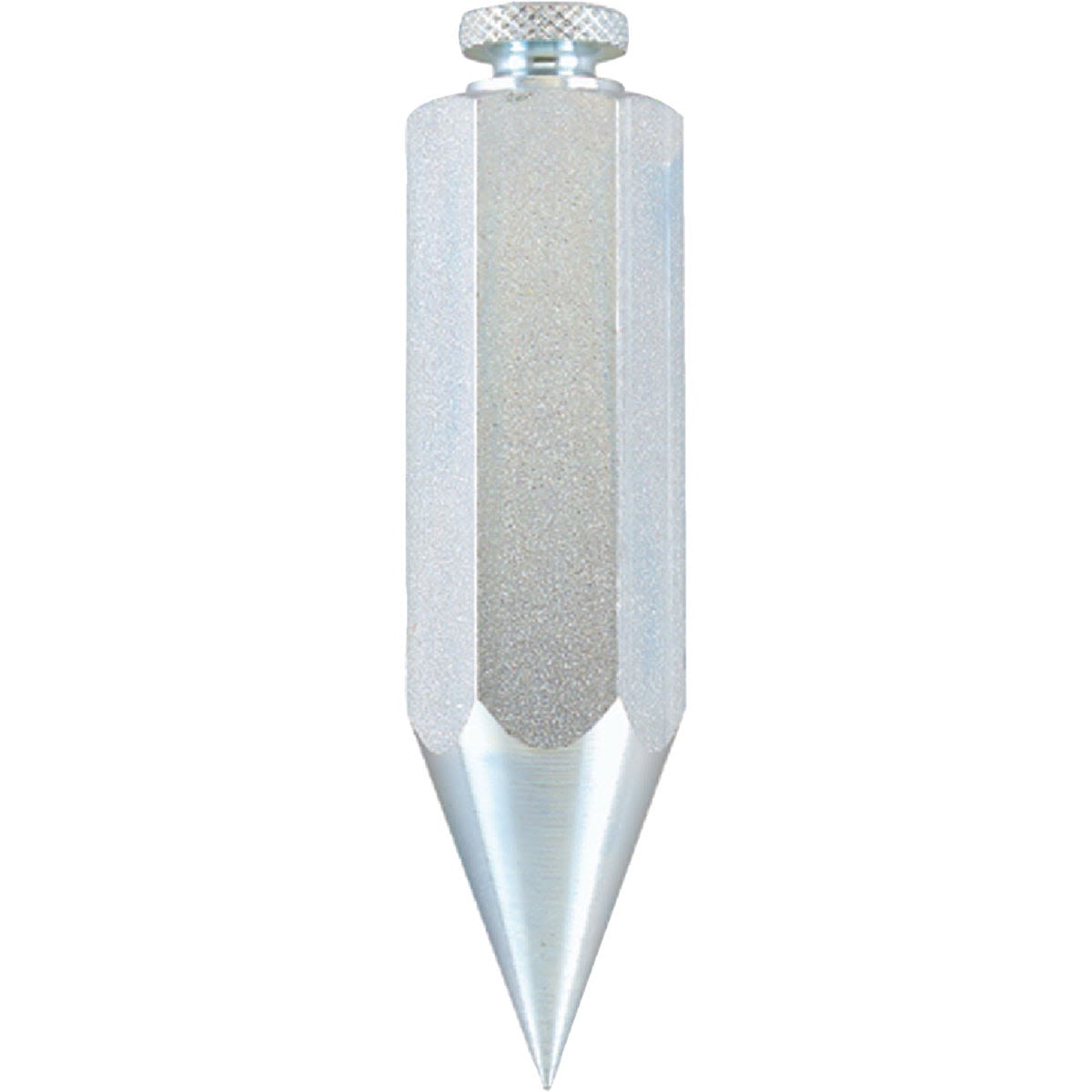 Precision metal plumb bob with knurled top for accurate vertical alignment in tools and home improvement use