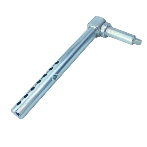 Left side gauge wheel arm in metal construction for John Deere equipment and home improvement use