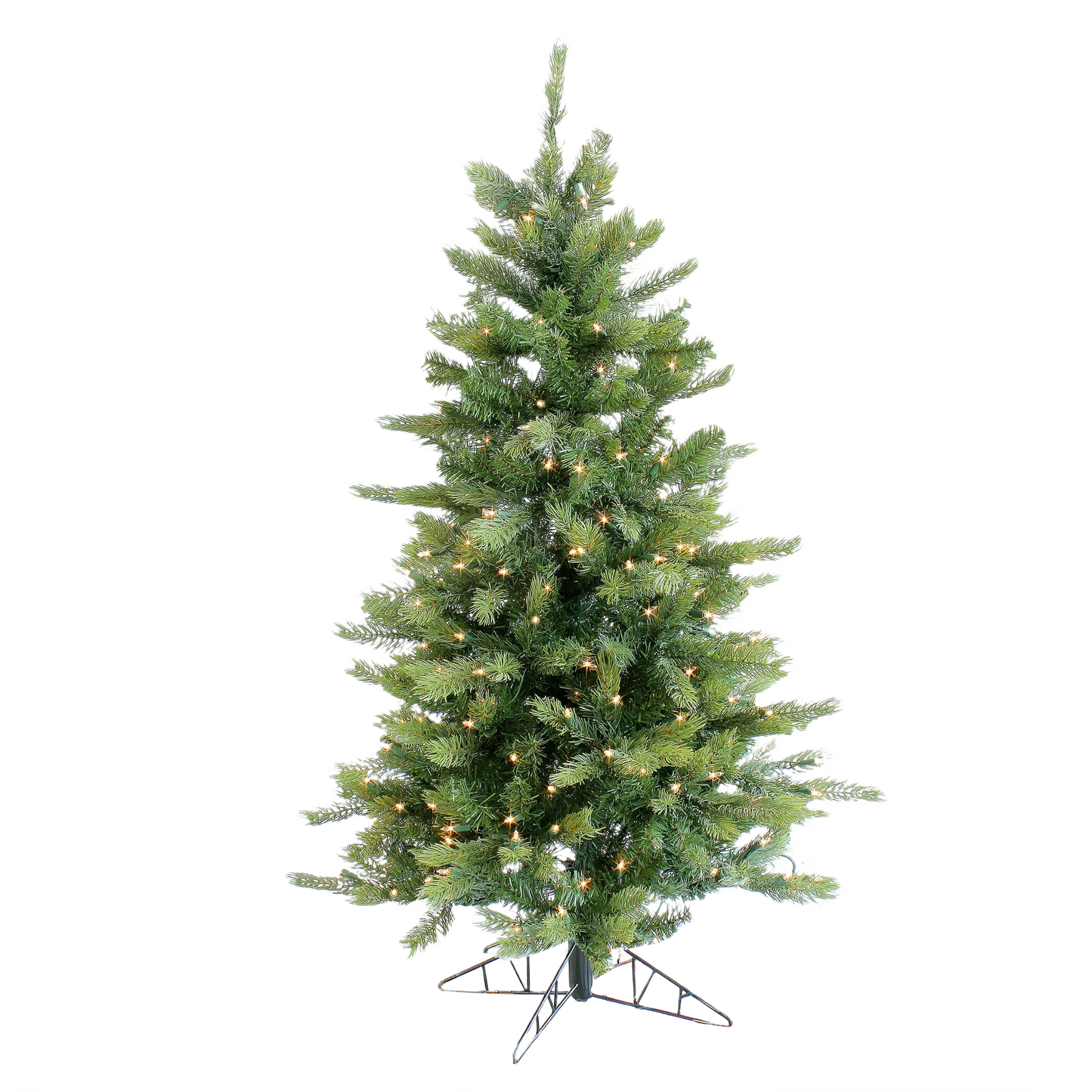 Four-foot artificial spruce Christmas tree with clear incandescent lights for festive holiday decor collections
