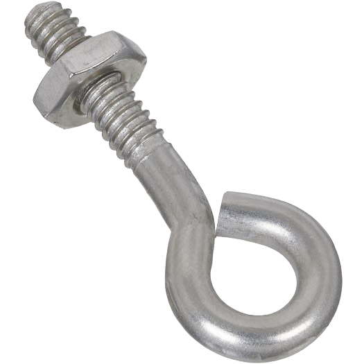 Stainless steel eye bolt with threaded machine screw and hex nut for hardware and fastening applications under $50
