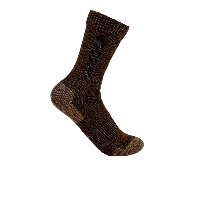 Heavyweight wool blend crew sock in brown tones with reinforced heel and toe, part of Clothing & Shoes, Accessories, and Socks collections.