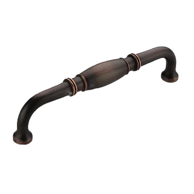 Oil-rubbed bronze cabinet pull with lathe-turned design for hardware and home improvement projects under $50
