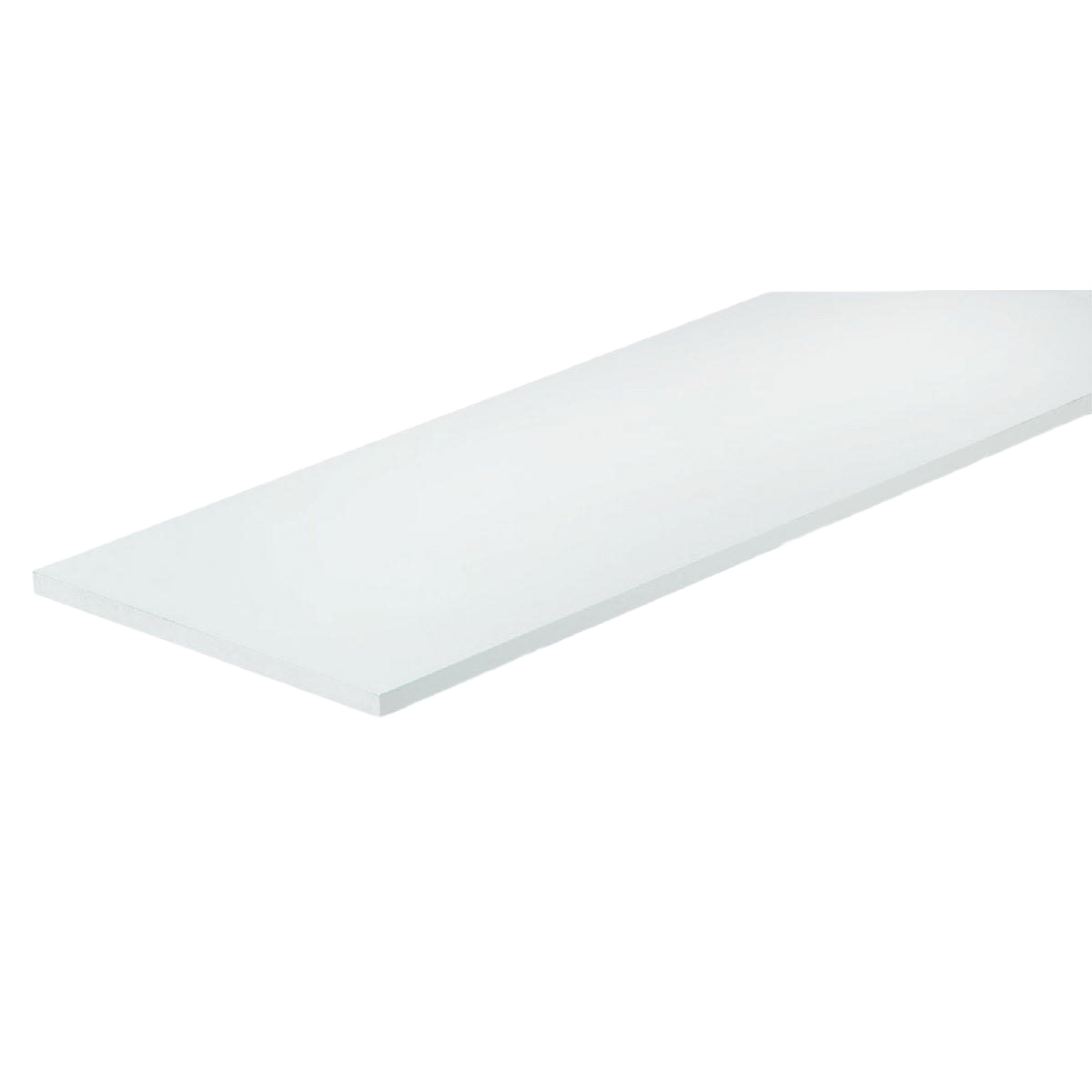 White all-purpose shelf panel made from sturdy particle board for storage and organization projects