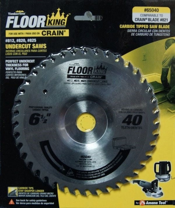 6.5-inch carbide tipped saw blade with 40 teeth designed for undercut saws, ideal for flooring and woodworking tool accessories at Hartville Hardware.