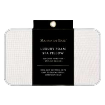 White foam spa pillow with textured surface designed for comfort and relaxation in bath settings