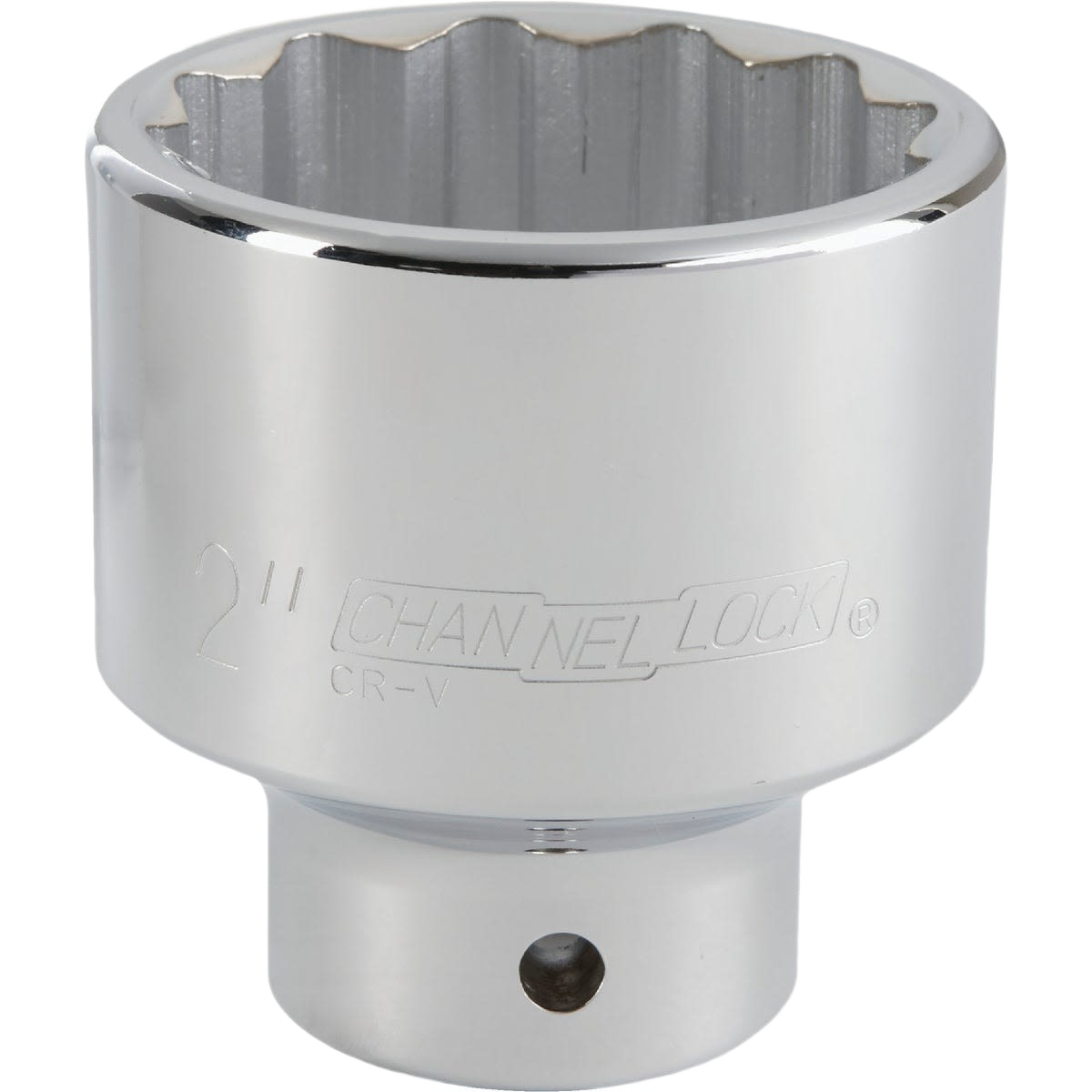 Polished chrome shallow 12-point socket with 3/4 in. drive for tools and home improvement use