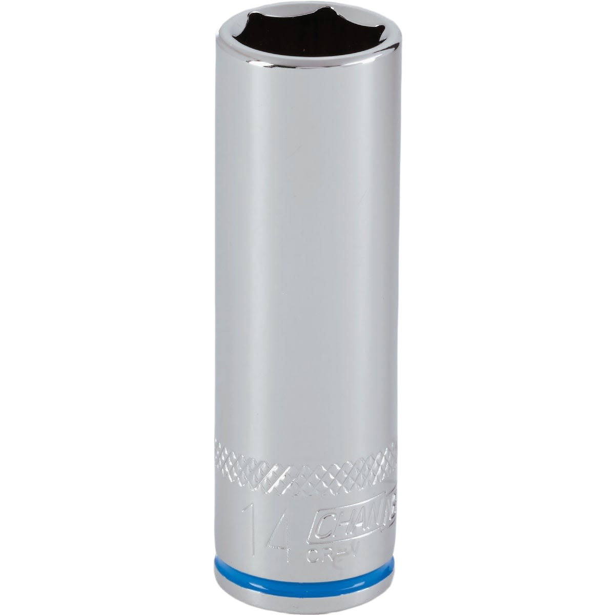 14mm 6-point deep metric socket with color band and textured grip for precise home improvement and woodworking tasks
