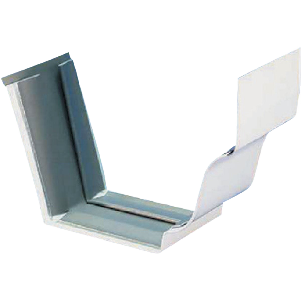 White aluminum slip-joint gutter connector designed for home improvement and exterior water drainage systems