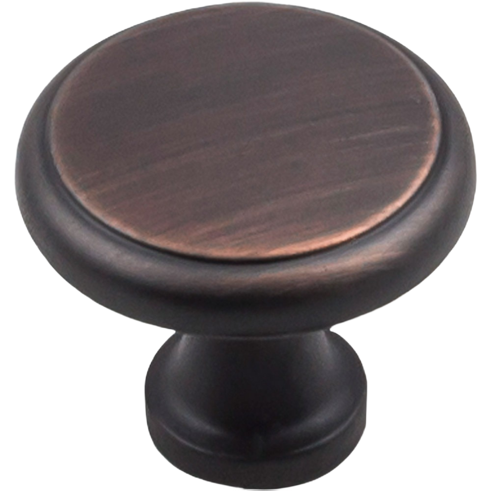Brushed oil rubbed bronze cabinet knob with classic rounded design for furniture accessories and home improvement projects