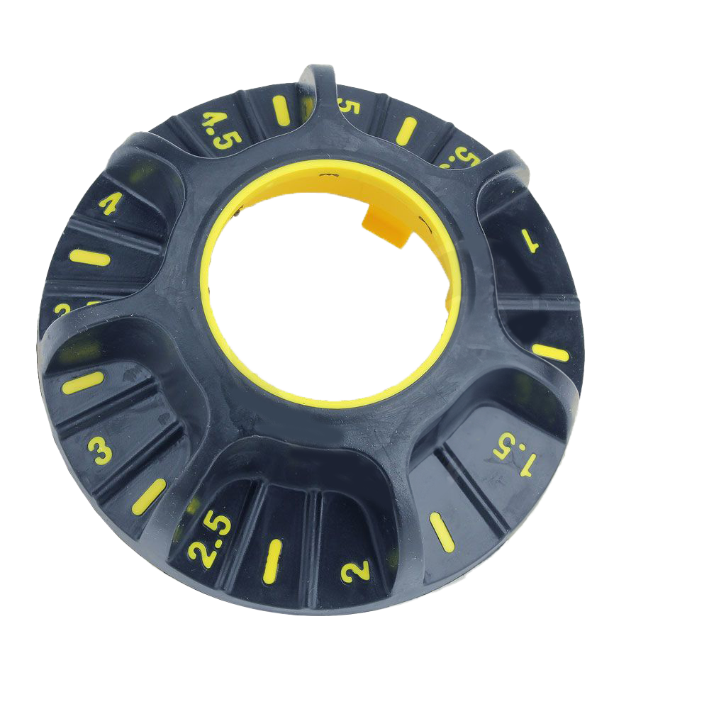 Black and yellow dial knob with numeric markings for automotive and John Deere parts and accessories collections under $50