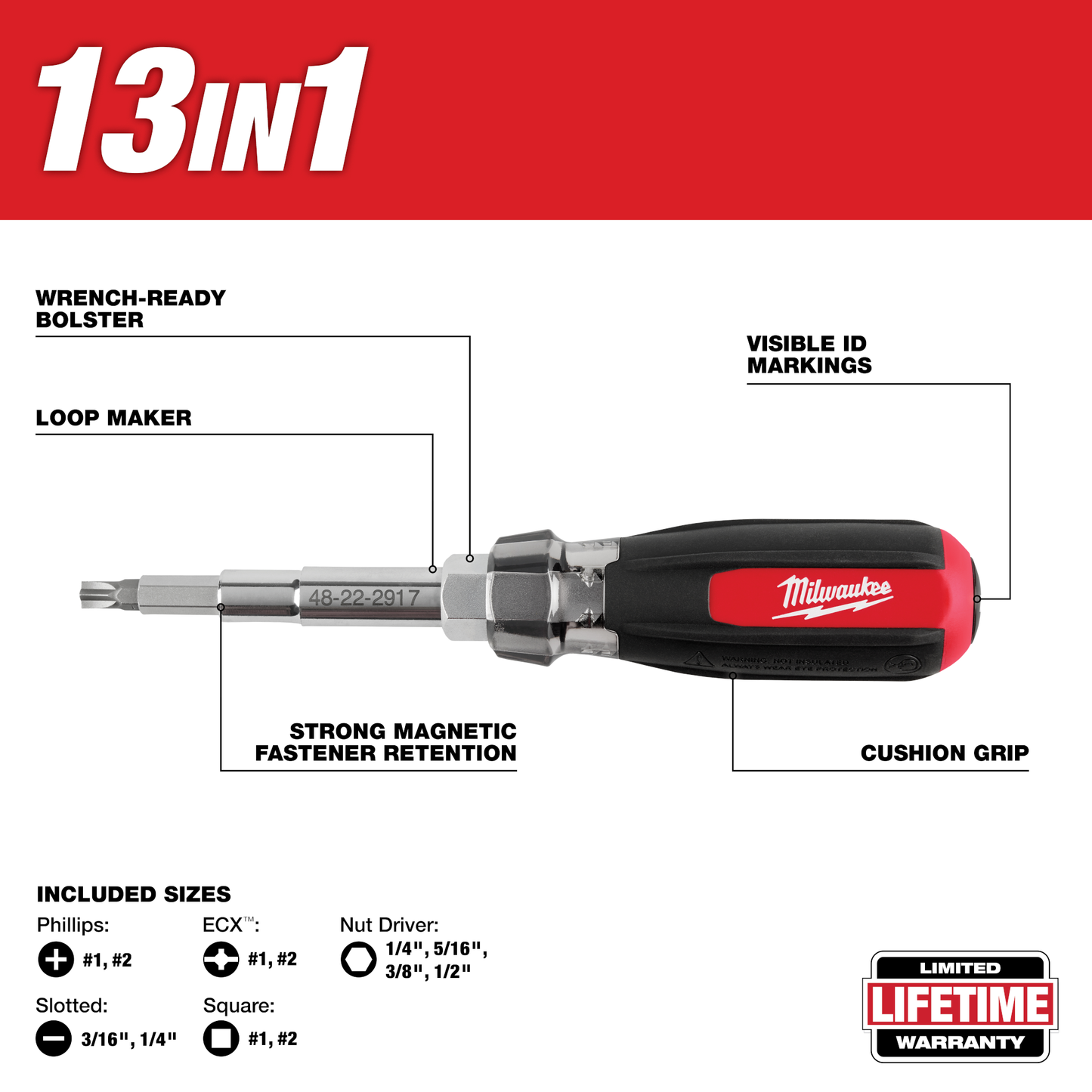 Milwaukee 13-in-1 Magnetic Multi-Bit Screwdriver